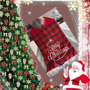 Festive Red and Black home made kitchen pot holder kitchen tea towel new chri